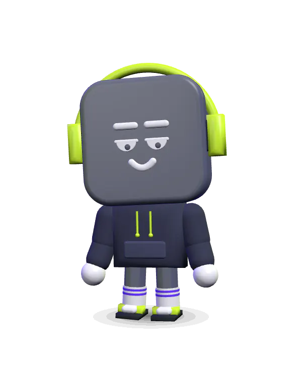 Skepty im Look Chill: Kopfhörer, Hoodie, Socken und Latschen.